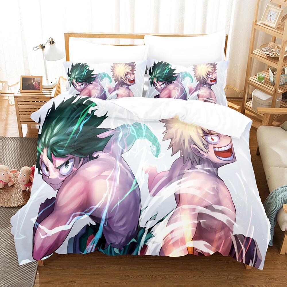 My 3D Cartoon Animation Bedding Microfiber Polyester Cotton 90G Duvet Set Three-Piece Set