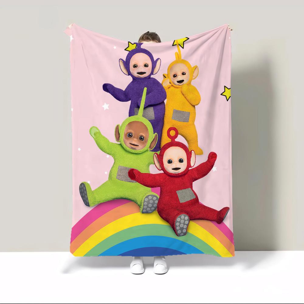 Teletubbies Knee Blanket Throw Sofa Blankets Characters Thermal Blankets for Bed Blanket 150cm X 200cm Home and Decoration Nap &