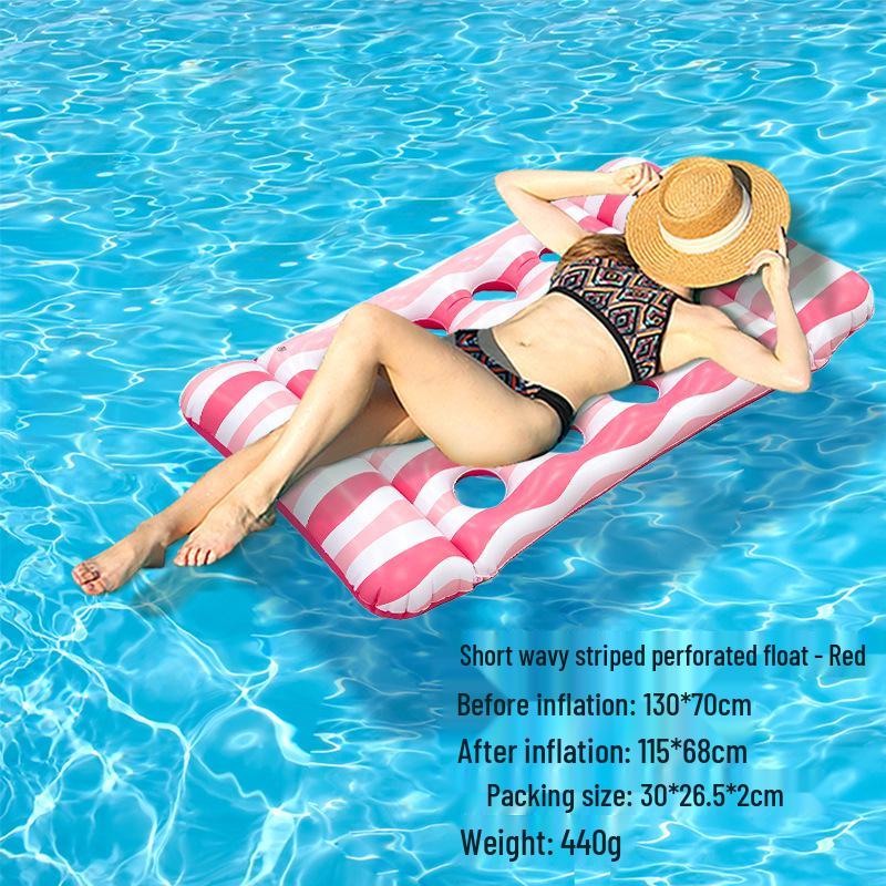 Inflatable Leaf Hole Water Lounger: Single Adult Floating Raft