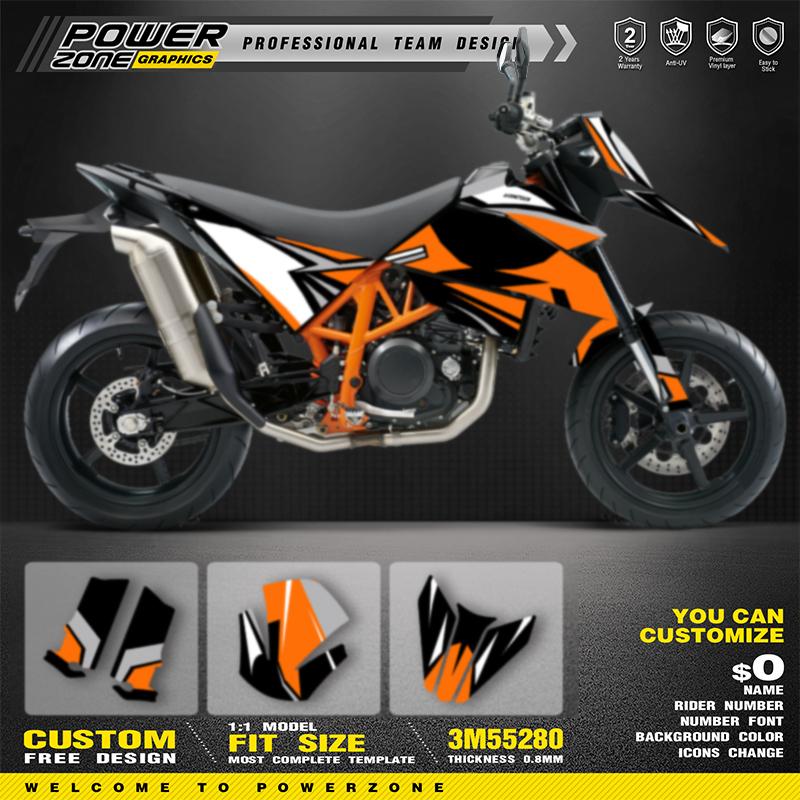 PowerZone New Style Graphics for KTM 2007-2011 SMR 690R SUPERMOTO Backgrounds Decals Racing Vinyl Sticker Kits