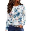 Women's Casual T-shirt 3D Printed Floral Floral Print Round Neck Retro Elegant Long Sleeves Women's Fashion Pullover Long Sleeve