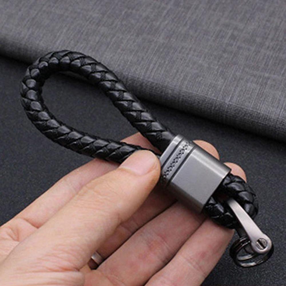 Брелок-шнурок с ремешком, брелок с номером телефона, держатель для ключей в машину, брелок для вязания, кожаный брелок