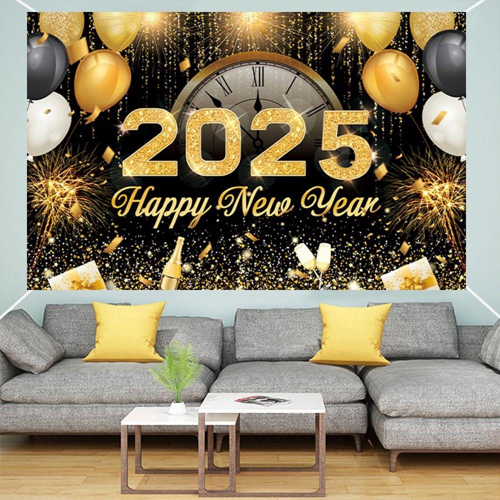 New Year Theme Happy New Year Photography Backdrop Background Banner Home Party Decor