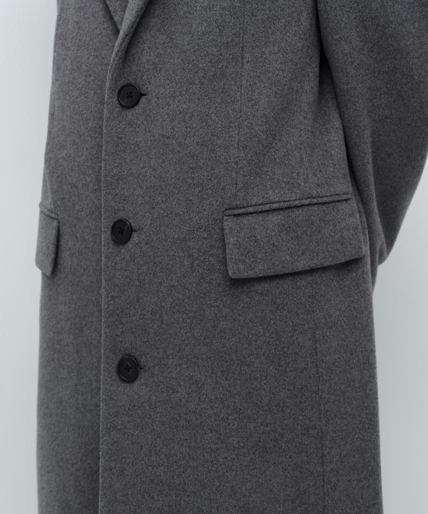 Musinsa Standard Cashmere Blend Masculine Chesterfield Long Coat [Medium Grey]