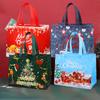 Christmas Gift Bags Santa Claus Elk Snowflake Print Handbag Xmas Gifts Wrapping Supplies Merry Christmas Tote Bags for Women