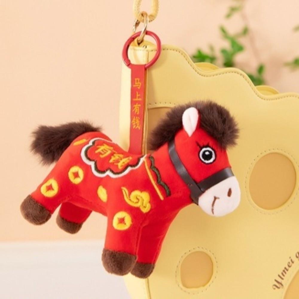 Year of The Horse Mascot Horse Plush Pendant Stuffed Animal Plush Pony Keychain Bag Charm