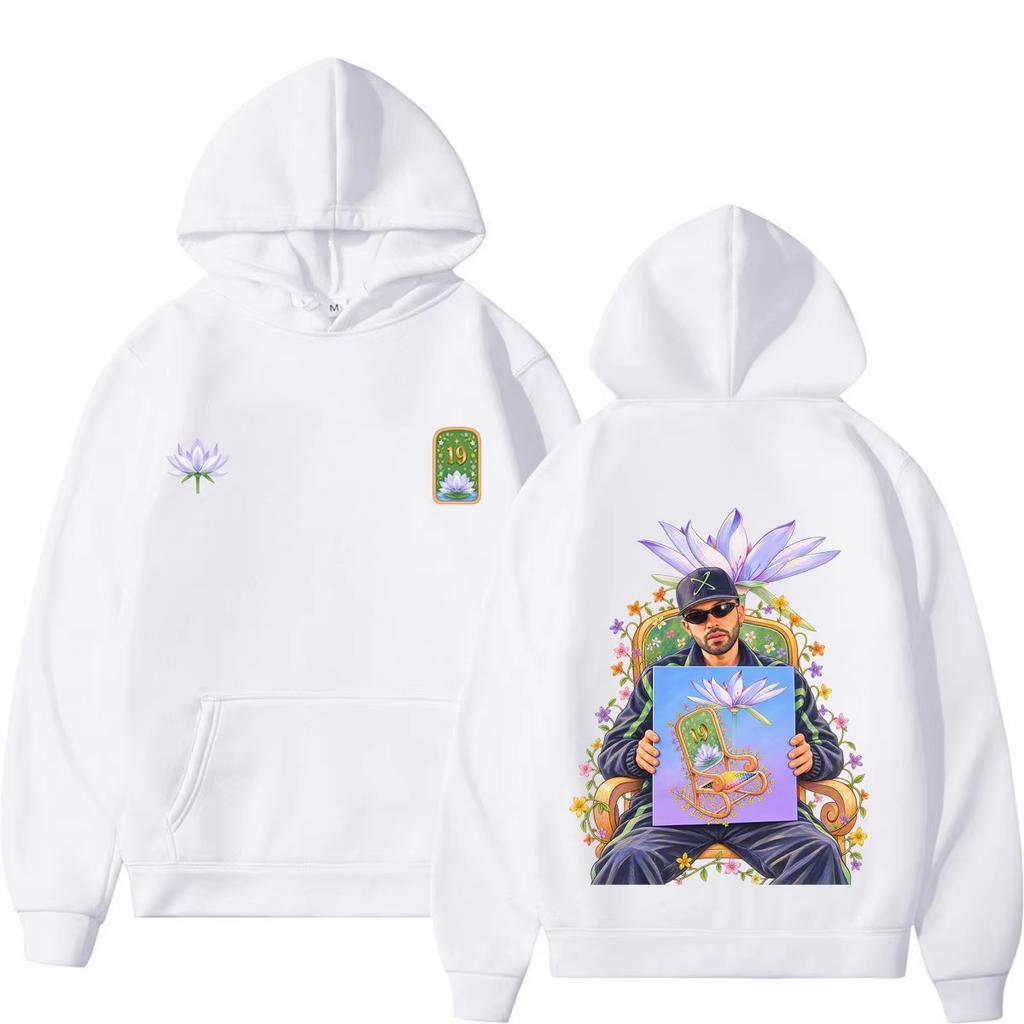 Rapper Feid Ferxxo El Club De Las 19 Flores Album Cover 2026 Print Hoodie, Unisex Fashion Winter Loose Casual Sweatshirt Top