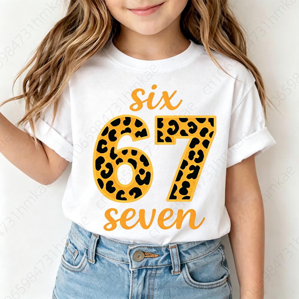 2026 New Funny 67 Brainrot Girls T Shirts for Baby Six Seven Brain Rot T‑Shirt Party Tshirt for Girl Woman Tops Tees