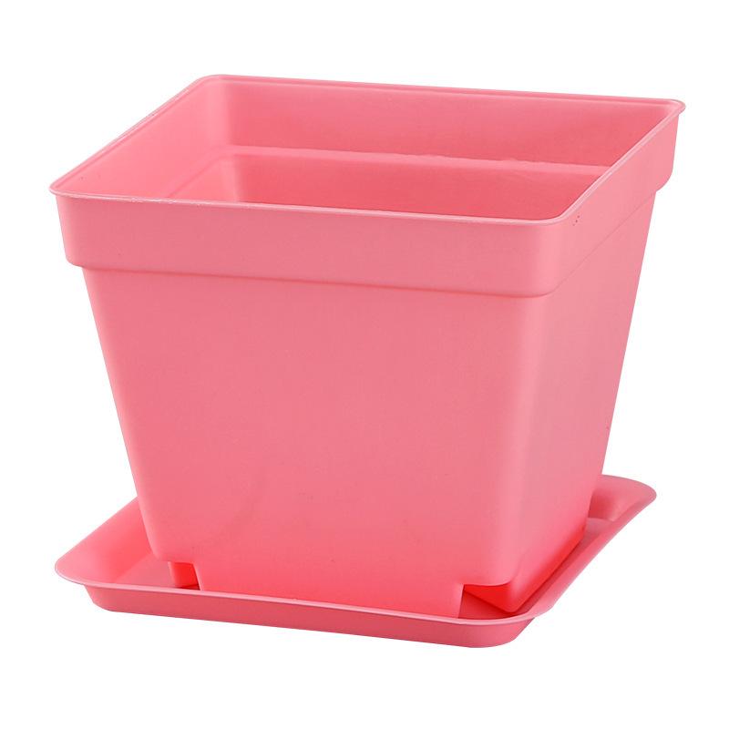 Большие цветные квадратные горшки для суккулентов 10 см - черный пластик