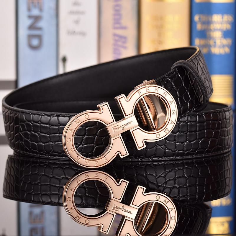 Salvatore Ferragamo 3.3cm Men's Belt Luxury Brand Designer Belt Suit Jeans Formal Brand