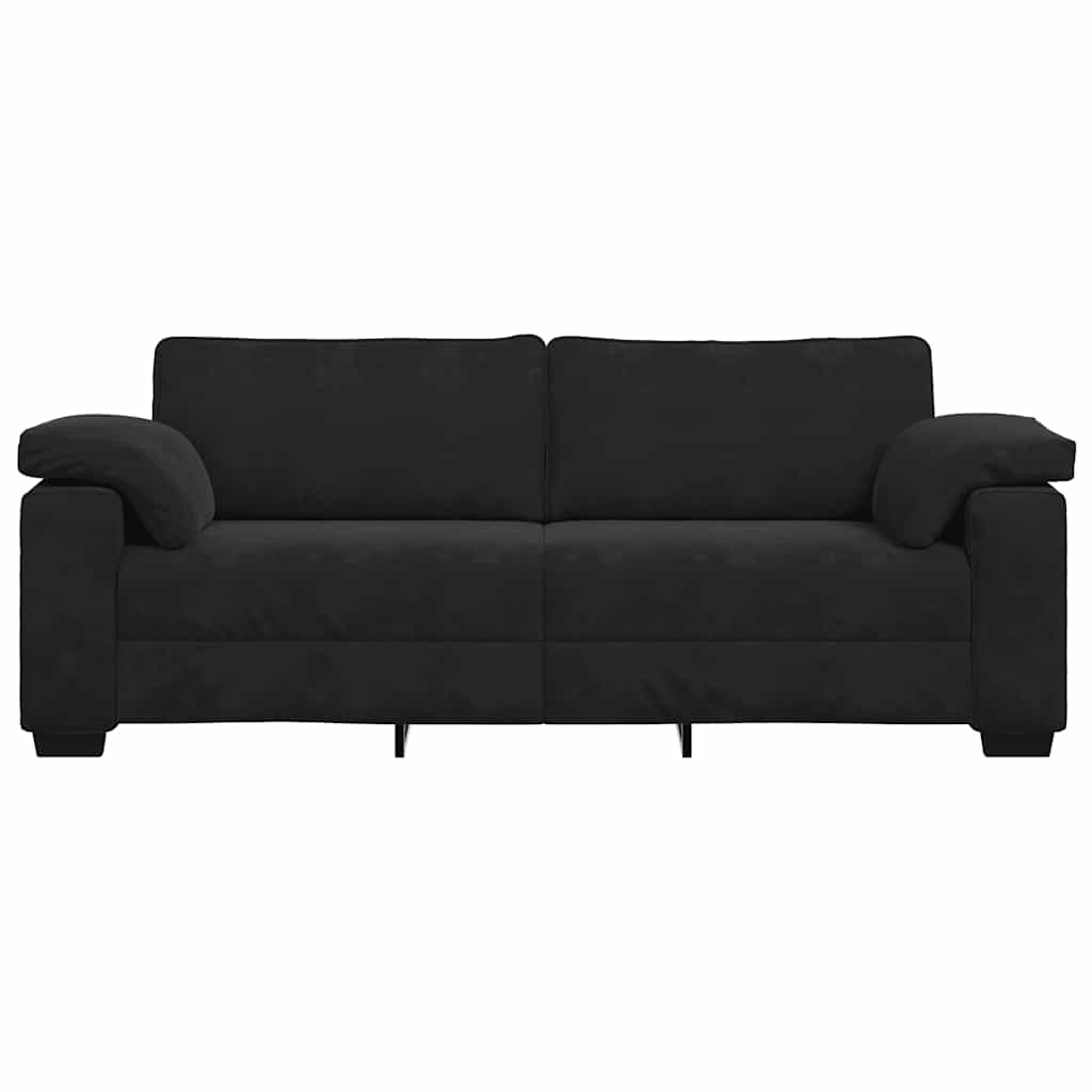 3 Seater Sofa Black 220x77x82 cm Velvet