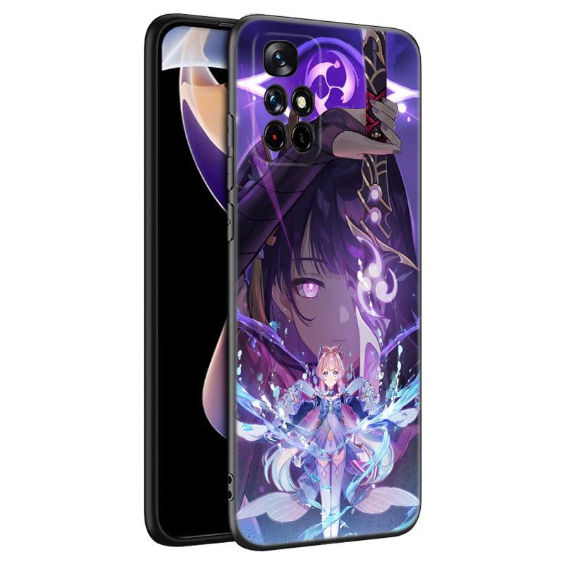 Genshin Impact Raiden Shogun Baal Black Phone Case For Xiaomi Redmi Note 10 11 11S 12 13 4G 8 9 11T Pro 5G Plus 8T 9S 10S 12S