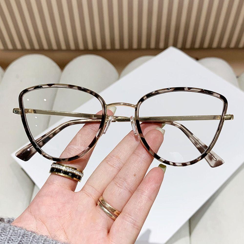 New Unique Cat Eye Glasses Retro Women Men Anti Blue Light Glasses Fashion Metal Frame Computer Reading Glasses