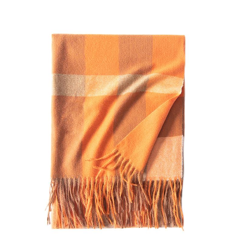 Scarf new autumn and winter thickened warm imitation cashmere scarf plaid printing autumn and winter scarf women