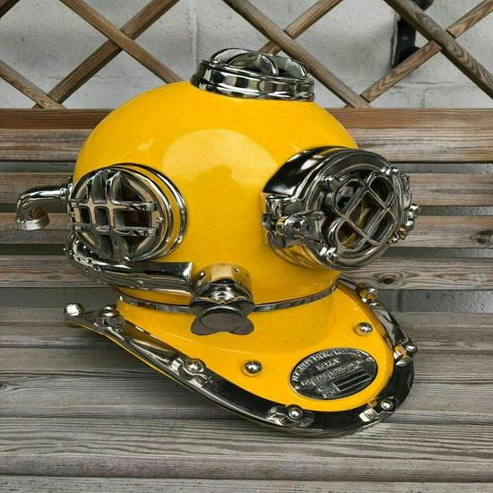 45,72 см Морзе темно-желтый дайверский шлем Sea Mark V Scuba Boston шлем для дайвинга