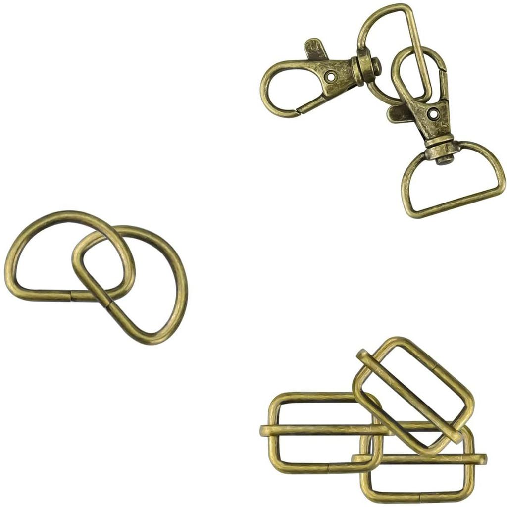 50Pieces Swivel Snap Hooks, Metal D Rings, Triglide Slide Buckles for DIY Handicrafts Backpack Handbag Tote Purse