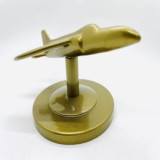 15.24 Cm Brass Finish Aeroplane Classic for Home, Office, Table Desk Decor, Showpiece Gift and Collectible