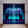 2panels Gamepad Printed Window Curtains Study Room Kitchen Living Room Dorm Room Grommet Top Window Drape Bedroom Room Decor