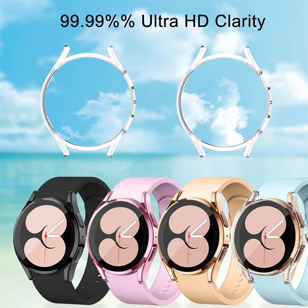 Стекло+Чехол для Samsung Galaxy Watch 5 pro 45 мм аксессуары PC Бампер Чехол Защита экрана со всех сторон Galaxy watch 5 40 мм 44 мм