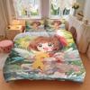 3pcs Anime Sakura and the Elf Printed Quilt Set - Soft and Comfortable Quilt Cover for Bedroom, Guest Room L003