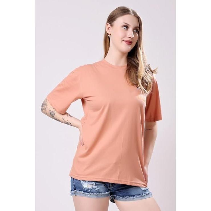 Cotton Blend Summer Party Wear Oversized Round Neck Half Sleeves T-shirt 2 Pc