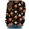 Ladies' Pullover Cartoon 3D Digital Printing Halloween Series Printed Personalized Casual Round Neck Sweatshirt (women’s)