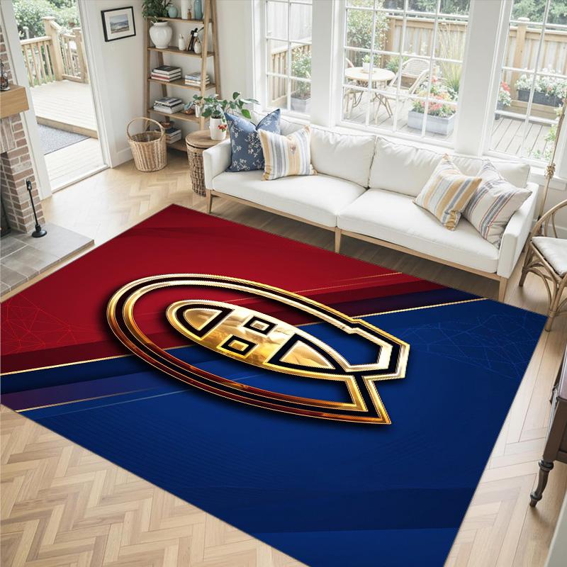 Дизайн Montreal Canadiens Кристальный Велюровый Ковер Уютный Не?Нескользящий ковер с принтом для спальни, гостиной, прихожей