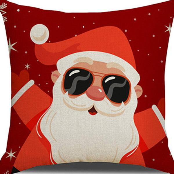 Наволочка на рождественскую тематику Рождественская наволочка из льна с принтом снеговика Высококачественная наволочка для автомобильной подушки