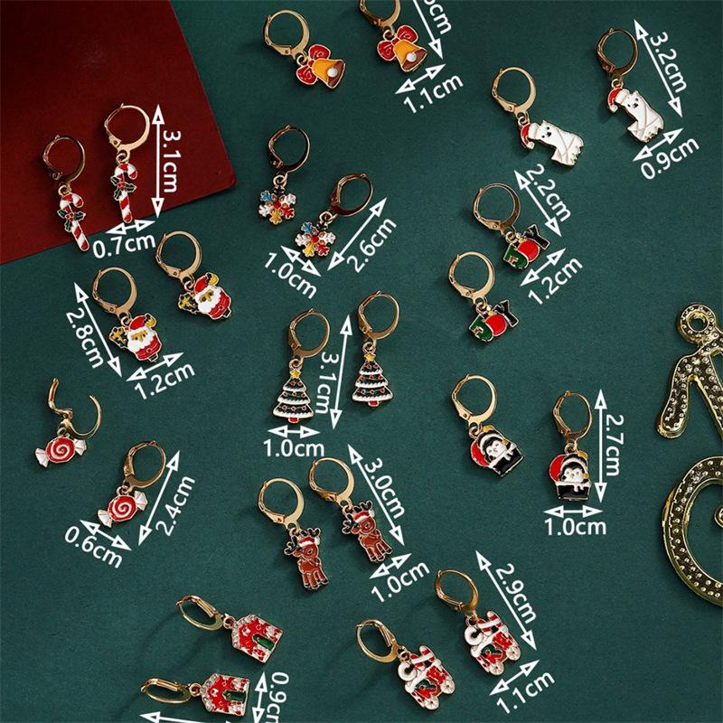 Рождественский набор серег для женщин, блестящие кристаллы циркония, снежинка, лось, бантик, лось, рождественская елка, серьги, подарки для девушки на Новый год