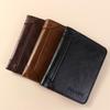 Genuine Leather Vintage Wallet Men With Coin Pocket Short Wallets Small Zipper Walet With Card Holders Man Purse