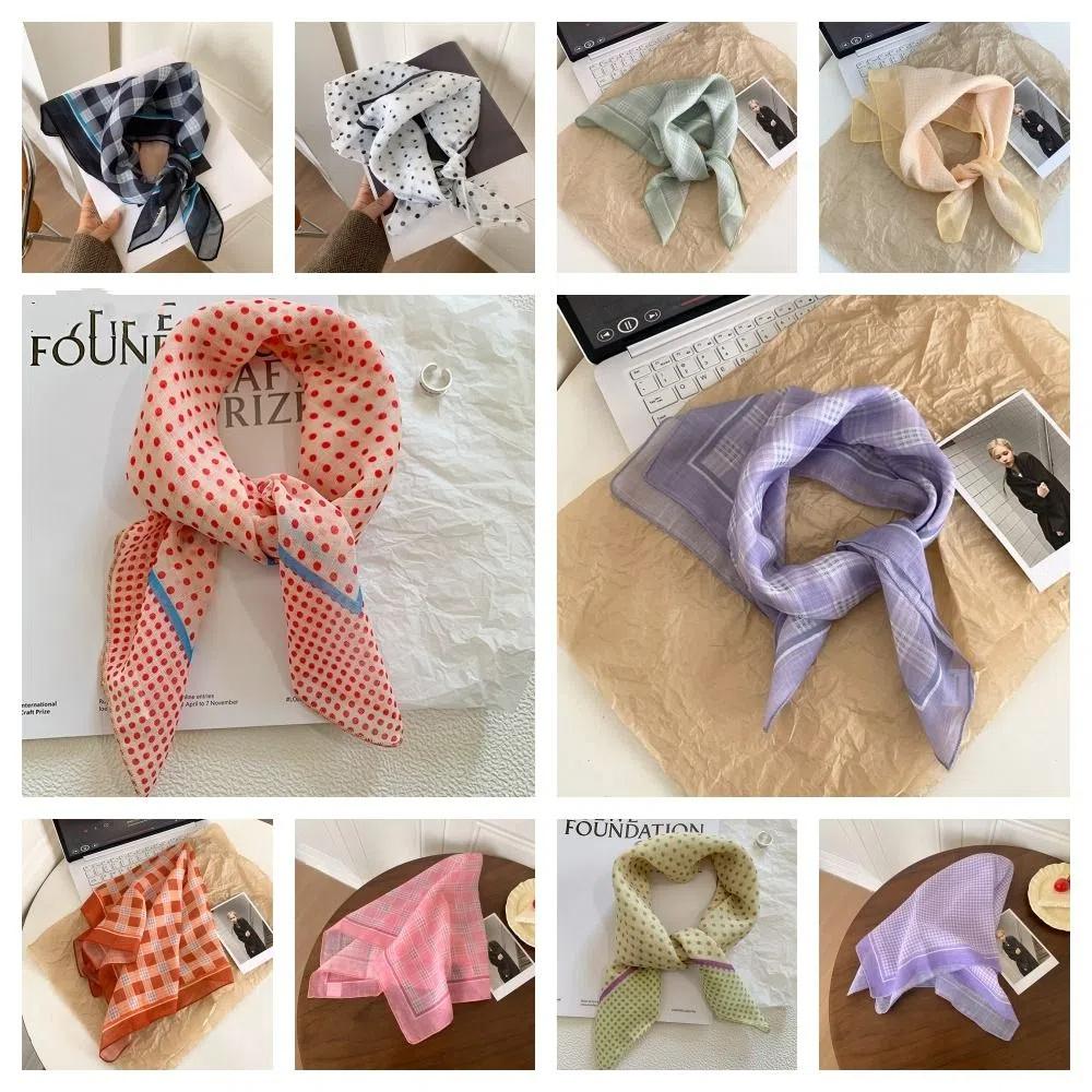 Шелковый летний треугольный платок в пасторальном стиле женская повязка для волос винтажный свежий цветочный ободок для путешествий