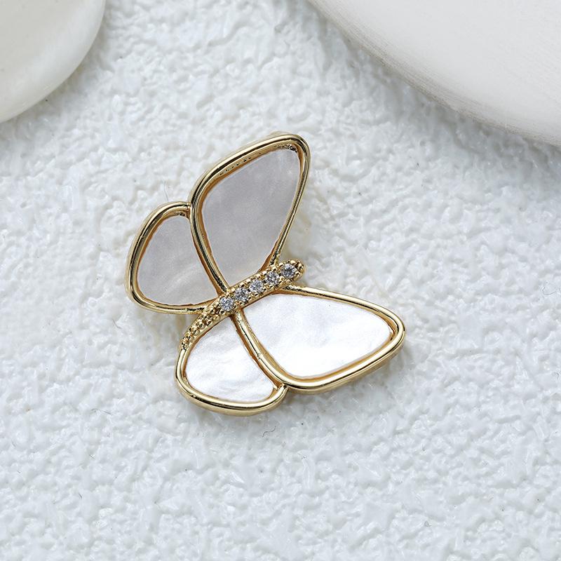 Подвеска-бабочка из позолоченной меди с цирконием для самостоятельного изготовления украшений