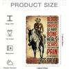 Iron Art Painting,Rustic Cowboy Metal Wall Art, Vintage Western Decor with Horse Riding Motif for Home Bar