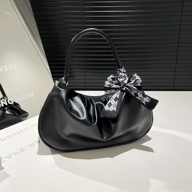 2025 лето нишевая новинка однотонная простая женская сумка подмышку милая сумочка сумка-облако с драпировкой женская