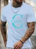 Футболка с коротким рукавом Calvin Мужская 100% Хлопок С рисунком Летняя С круглым вырезом Дышащая Повседневная Модная Крутая Футболка