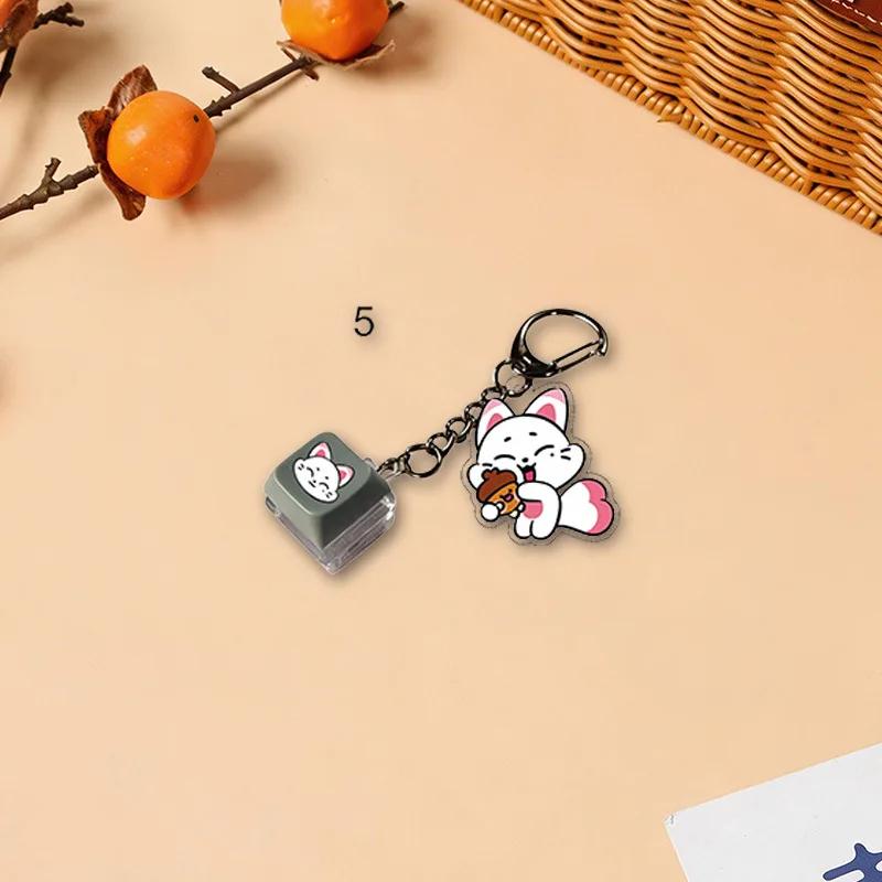Idol Acrylic Keychain Button Clicker Fidget Stress Relief Bag Charm Keyring Portable Gift