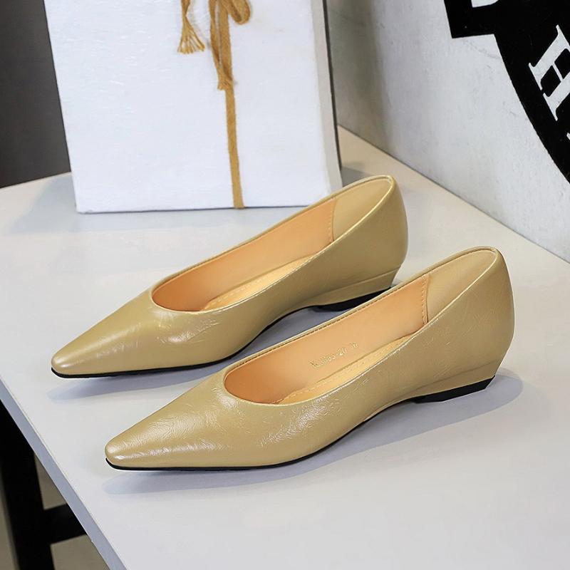 Comfortable Platform Pumps Women Office Shoes Pointed Toe Low Heel Slip On Versatile Work Casual Style