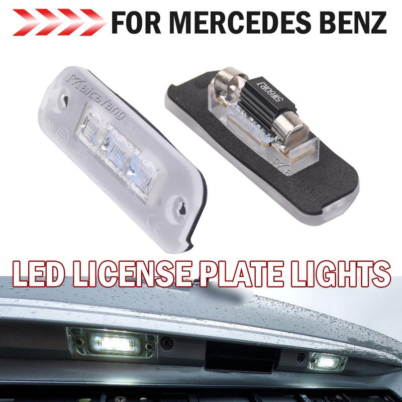 Car Rear White LED License Plate Light Number Plate Lamp For Mercedes Benz R-Class W251 V251 ML-Class W164 W163 GL-Class X164