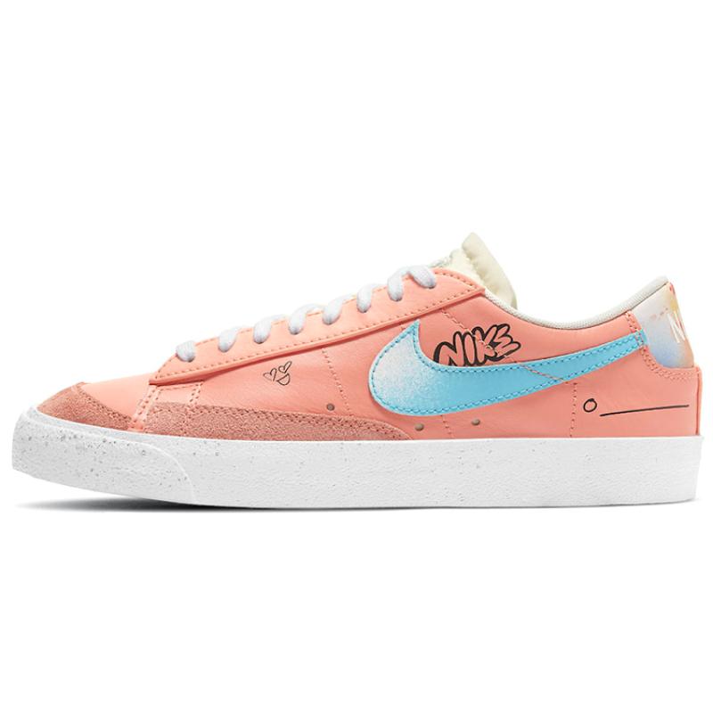 Nike Blazer Low '77 Doodle Yuanyang Swoosh Для Розовых Женских Кроссовок Обувь для Скейтборда DJ4281-641