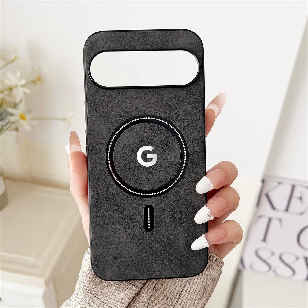 Роскошный деловой кожаный чехол для телефона Magsafe для Google Pixel 10 9 8 7 Pro XL 8A 7A Магнитный беспроводной зарядка Защитная крышка