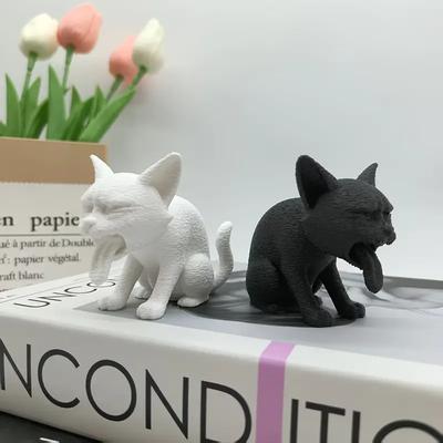 3D-печатные украшения-коты с рвотой, Забавные выражения, Настольные питомцы-коты, Украшения для дома, Идеальные подарки для любителей кошек