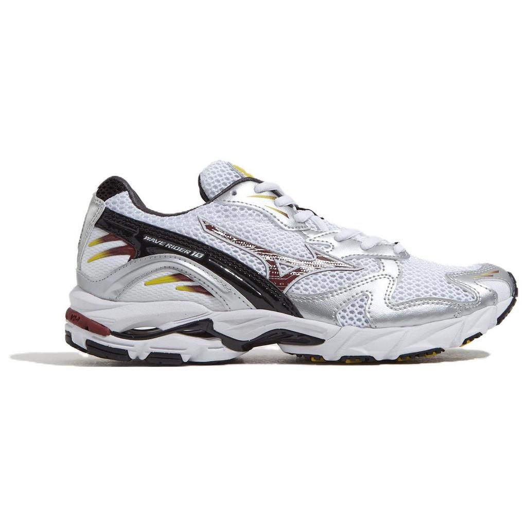Mizuno Кроссовки унисекс Wave Rider 10 White Cabernet серебристые D1GA210410