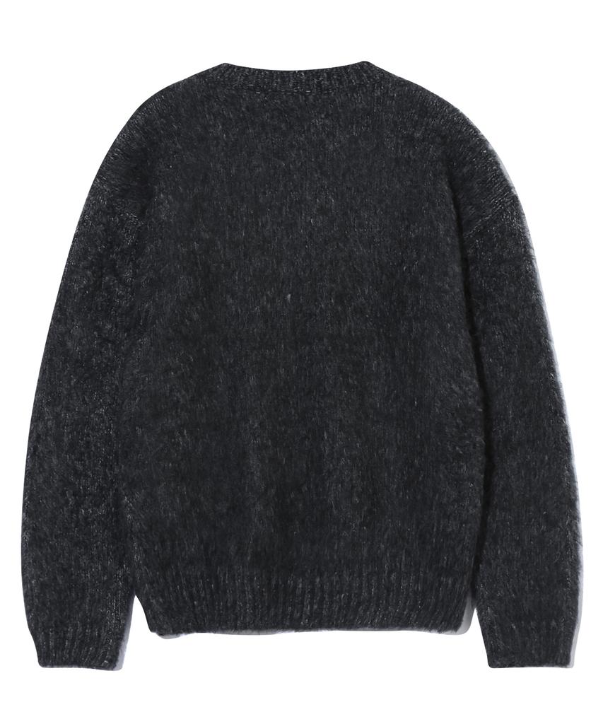 BASEMOMENT Bulky Brush Crewneck Knit Charcoal