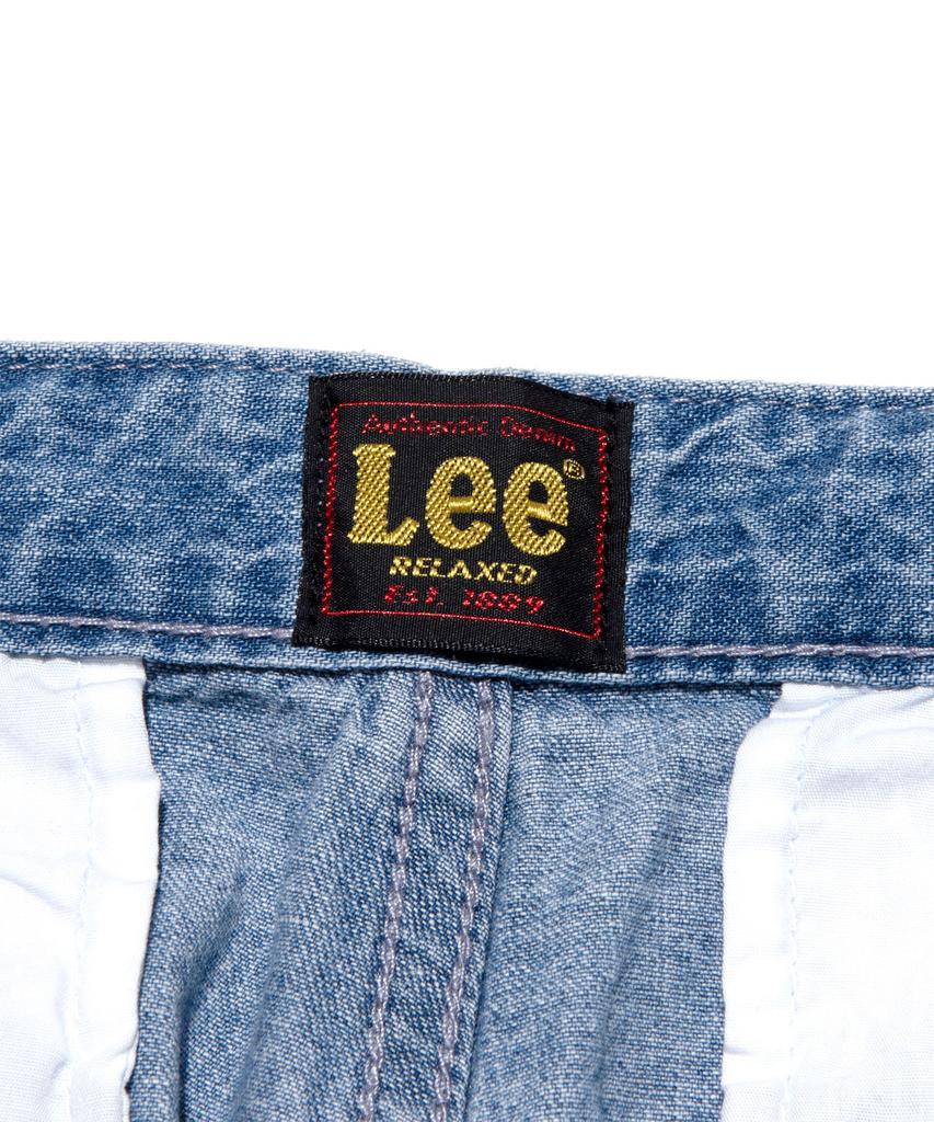 LEE Men Webbing Belt Linen Denim Pants Indigo Light