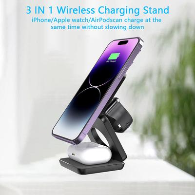 Магнитная беспроводная зарядная док-станция 3 в 1 Macsafe для iPhone 15 14 13 12 Apple Watch 8 7 6 Airpods Pro Быстрая зарядка