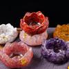 DIY Craft Crystals Lotus Flower Base Lotus Shape Crystal Lotus Bowl  Home Decoration