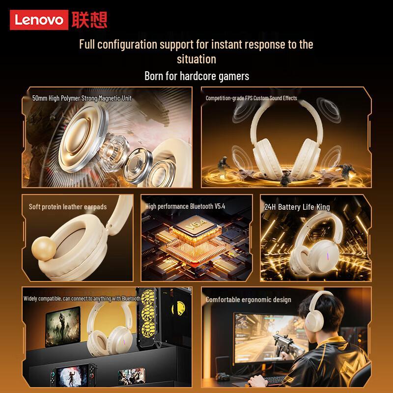 Lenovo Беспроводная игровая гарнитура EH140