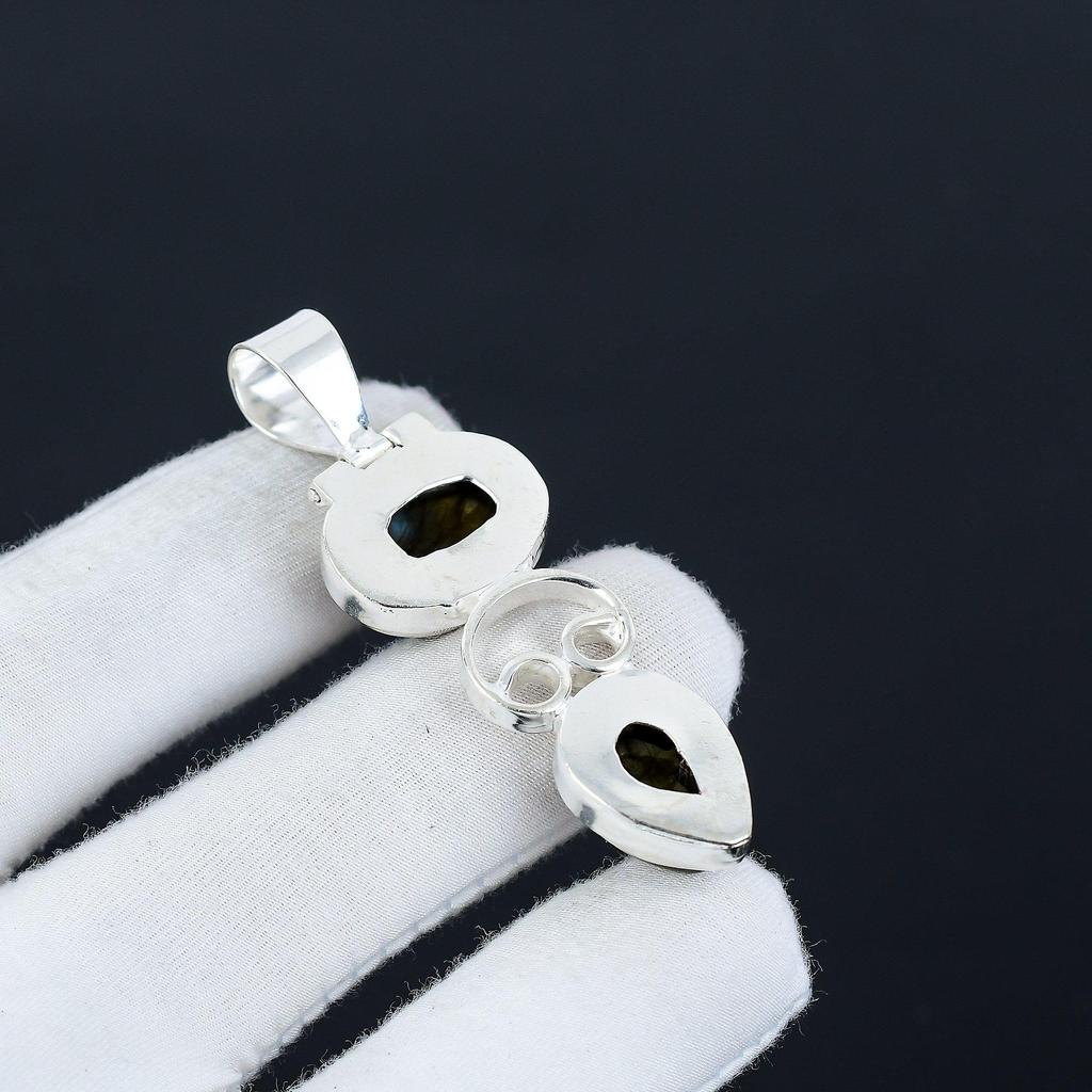 Лабрадорит драгоценный камень кулон ручной работы из стерлингового серебра 925 пробы лабрадорит серебряные ювелирные изделия кулон ручной работы подарок для друга подарки на Черную пятницу