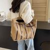 Fashion Korean Version Ins Niche Letter Printed Canvas Bag 2025 New Casual Mommy Shopping Bag Shoulder Bag
