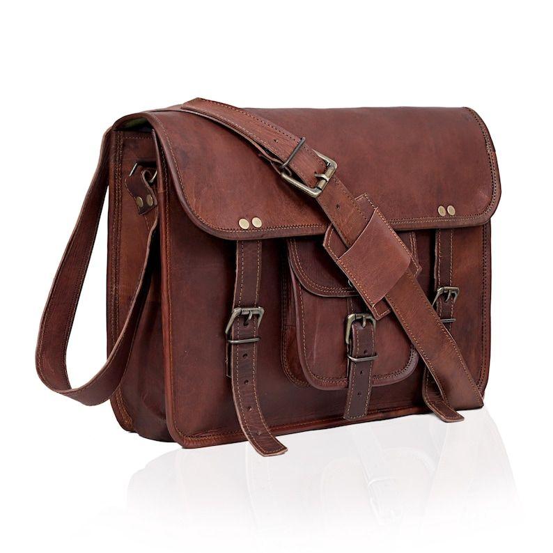 Leather Messenger Bag Satchel Shoulder Bag for Men and Women Office Laptop Bag Personalized Gift for Him Travel Bag Crossbody Bag